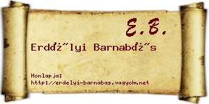 Erdélyi Barnabás névjegykártya