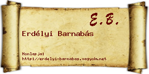Erdélyi Barnabás névjegykártya